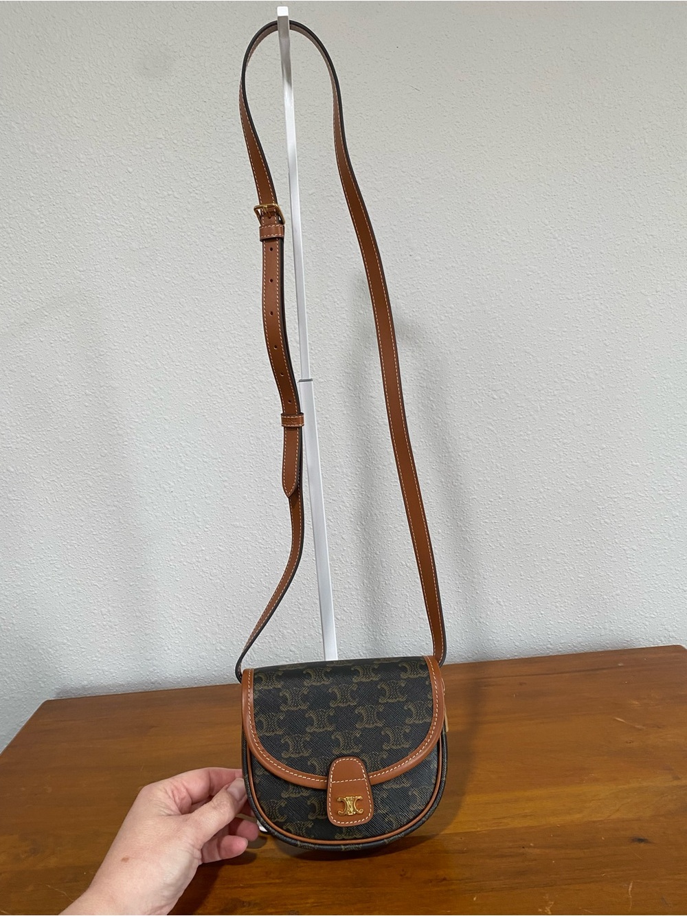 Small Brown Leather-Trim Crossbody Bag - Picture 2 of 14